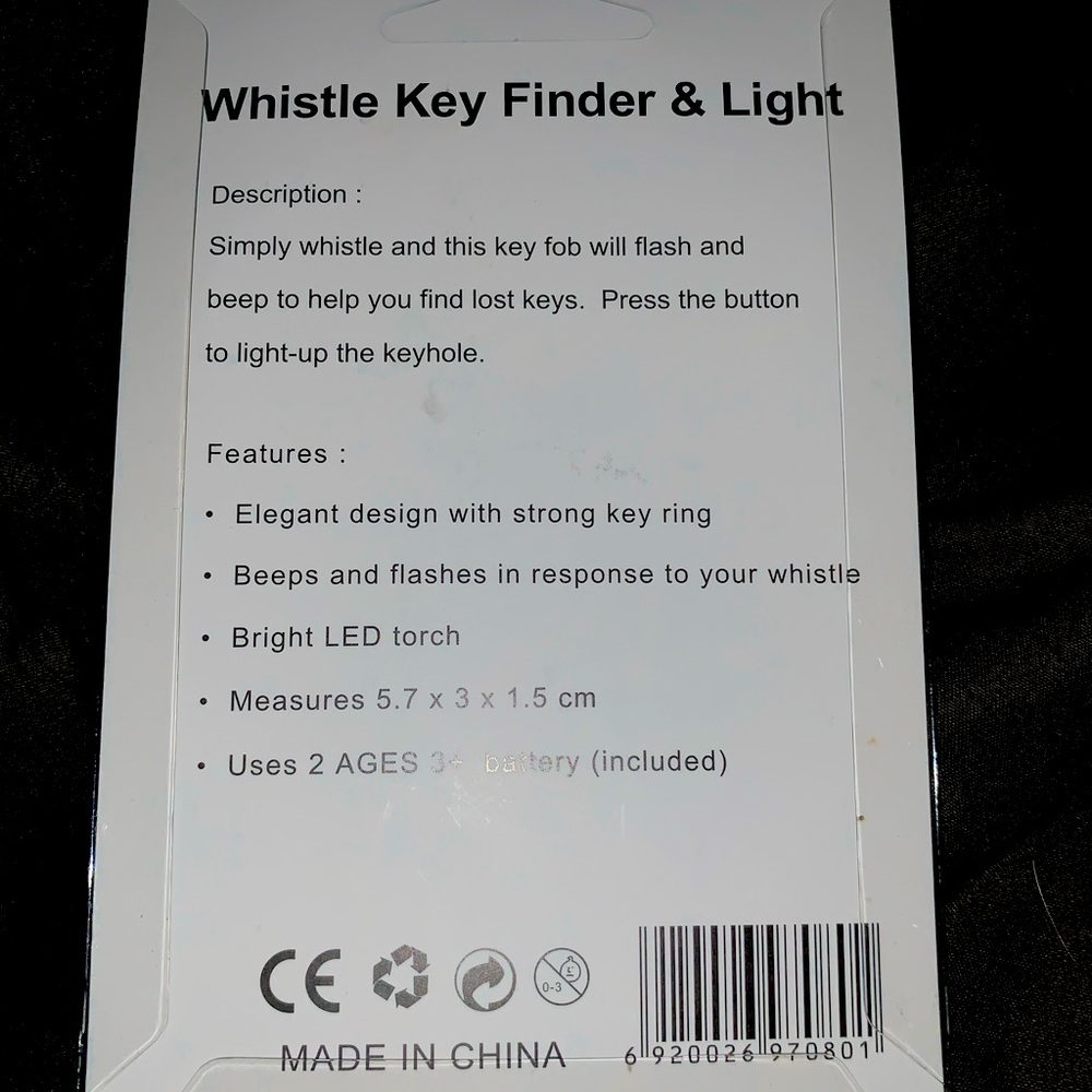 New In Box Key Finder Voice Induction Switch LED Light Key Finding Key Chain - Picture 4 of 6